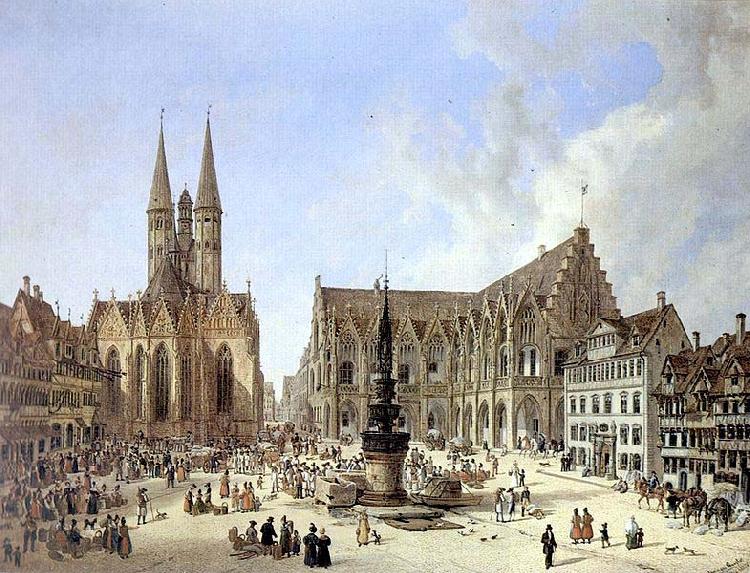 Domenico Quaglio Domenico Quaglio Braunschweig Altstadtmarkt 1834 China oil painting art